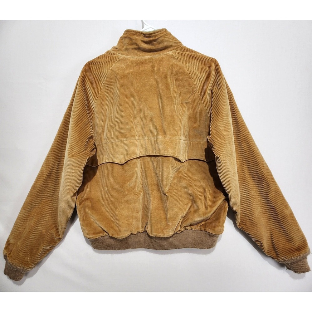 L.L.Bean Vintage Corduroy Jacket Mens Size S Plaid Lined Full Zip Tan Bomber - Picture 8 of 8